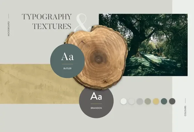 Ageras - typography and texture moodboard