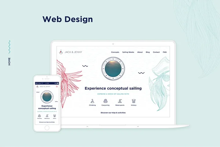 Jack & Jenny - web design for a sailing charter company