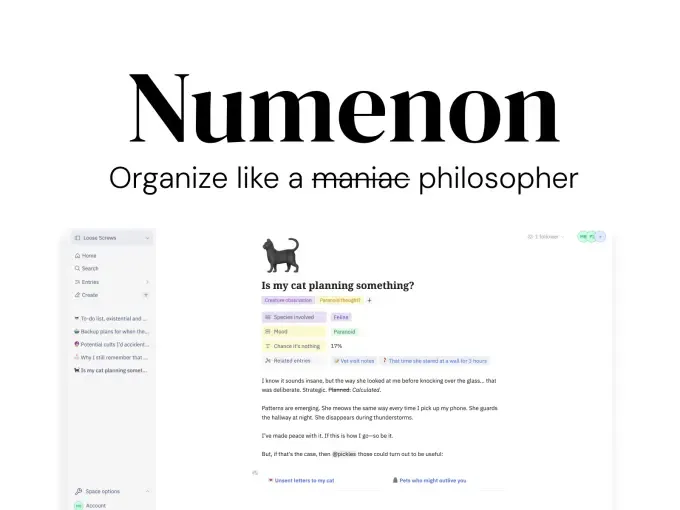 Numenon - our knowledge base app